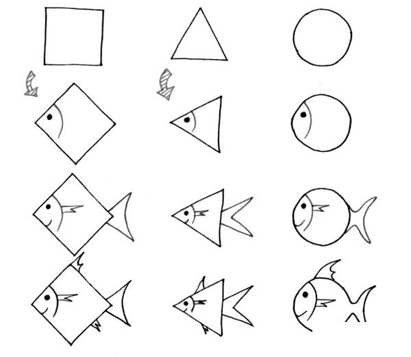 3种超简单的小鱼简笔画画法