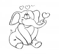 可爱卡通大象简笔画图片