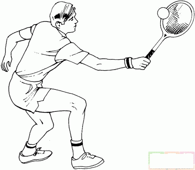 男运动员接网球简笔画