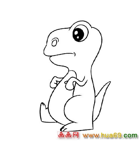 高兴的恐龙│简笔画1