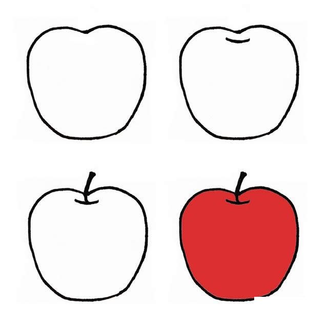 苹果简笔画步骤图