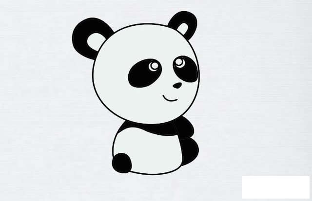大熊猫简笔画的画法步骤图