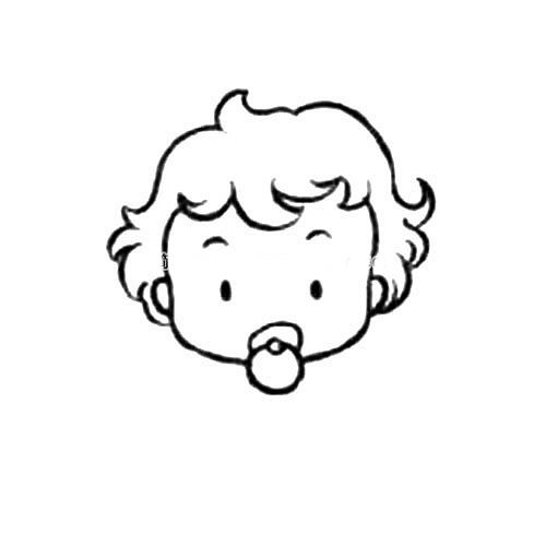 可爱婴儿简笔画步骤图