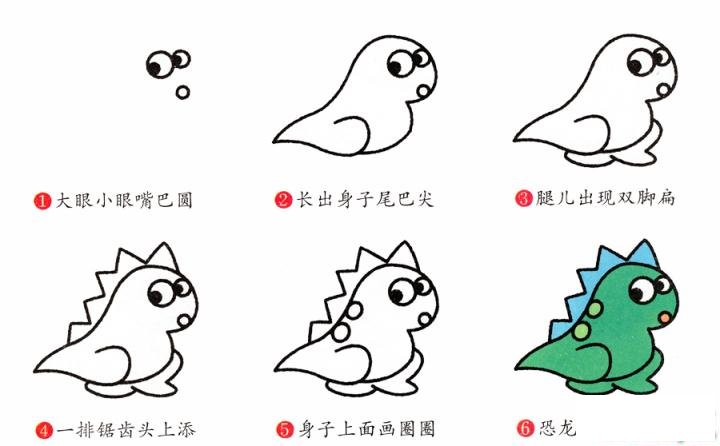 简笔画恐龙宝宝的具体步骤图示