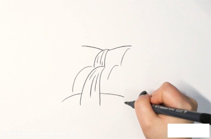瀑布简笔画
