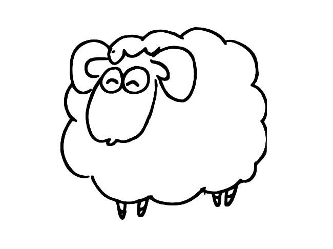 呆萌的绵羊简笔画图片