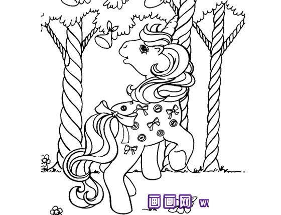 小马在玩耍简笔画4