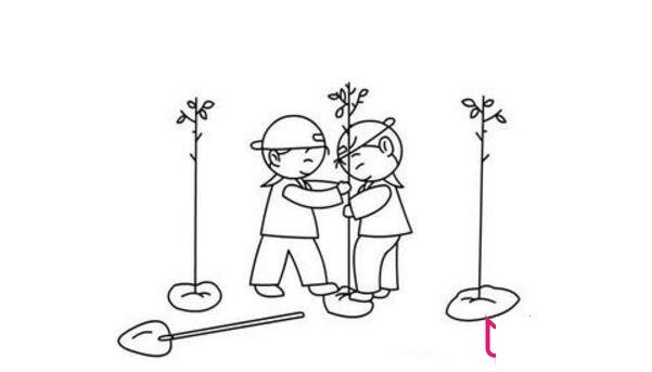 植树节简笔画，儿童简笔画