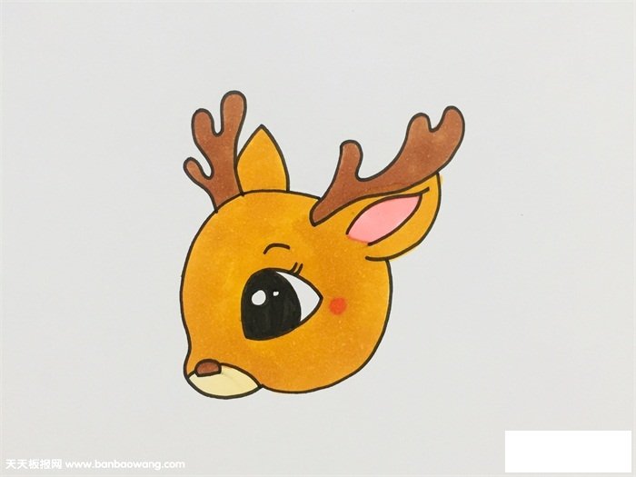 梅花鹿的头怎么画
