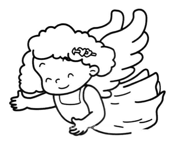 长着翅膀的小女孩简笔画图片