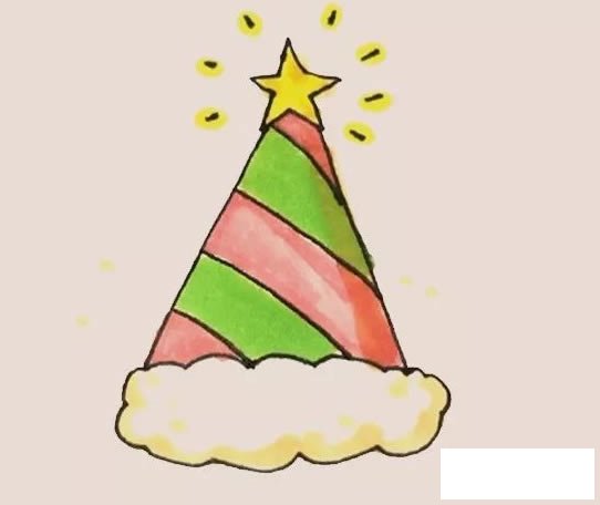 圣诞帽简笔画