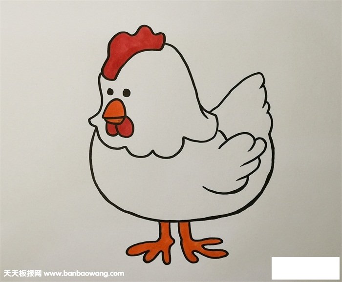 母鸡怎么画简笔画