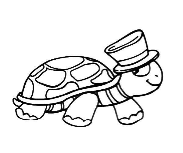 帅气的乌龟先生简笔画图片_卡通乌龟的简单画法