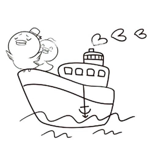 可爱的轮船简笔画