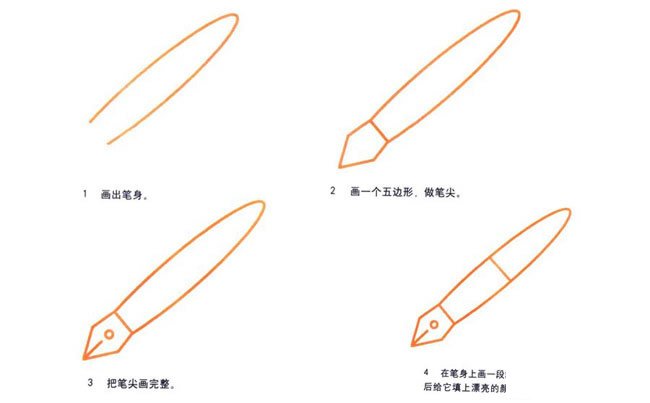 钢笔物品简笔画步骤图片大全