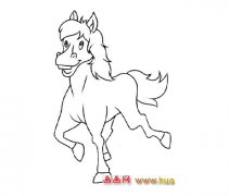 简笔画：奔跑的马1