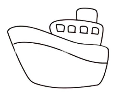 可爱的轮船简笔画