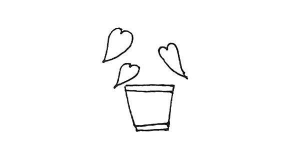 龟背竹盆栽简笔画