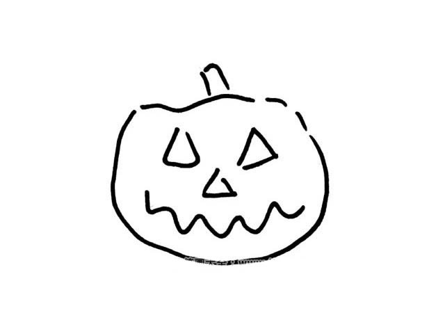 万圣节南瓜灯简笔画图片