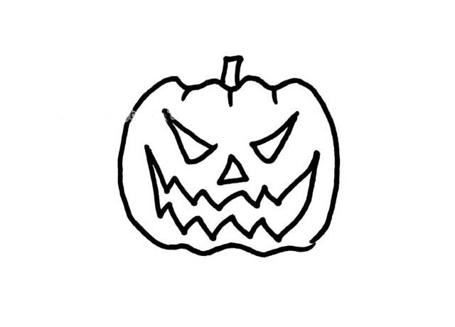 万圣节南瓜灯简笔画图片