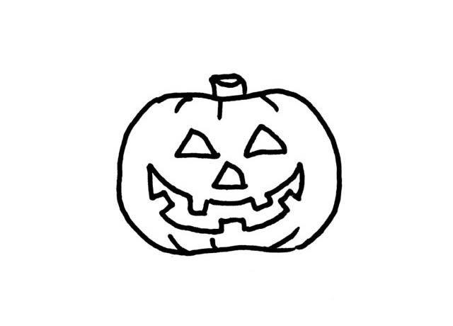 万圣节南瓜灯简笔画图片