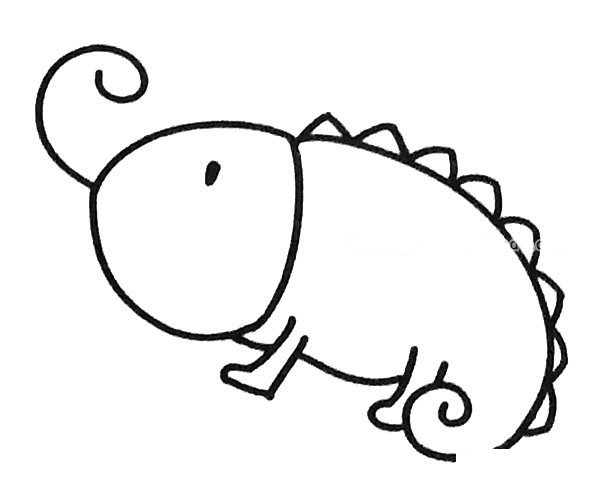 6款可爱的卡通变色龙简笔画图片