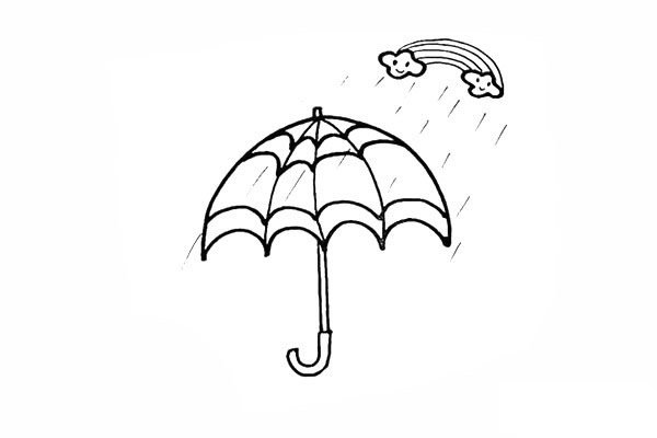 漂亮的雨伞简笔画