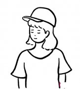 戴帽子的女孩简笔画，人物简笔画