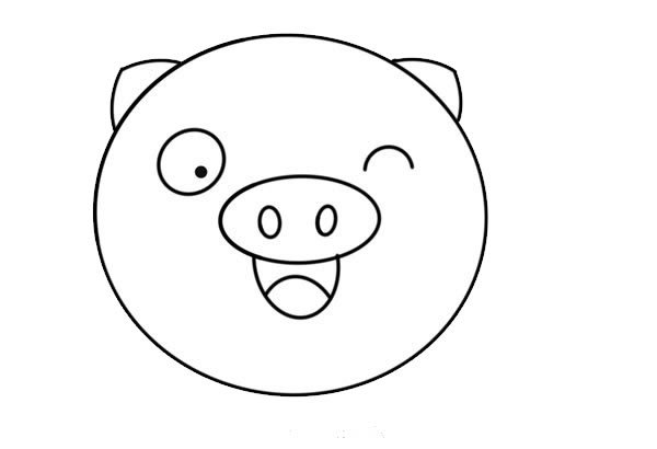 呆萌可爱小猪简笔画图片