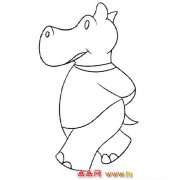 走路的河马【简笔画】1