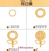 儿童简笔画：四步画向日葵图解教程