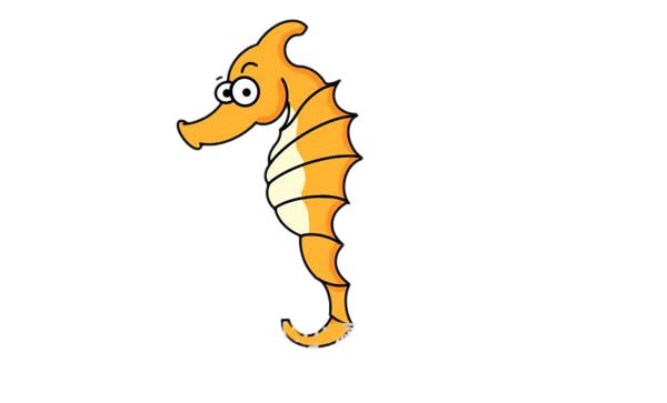 可爱海马简笔画画法图片