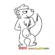 得意的大灰狼【简笔画】5