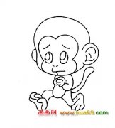 简笔画：小猴子跑步4