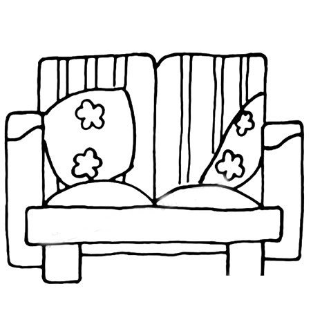 6.给沙发画些花纹。