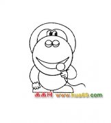 唱歌的猴子【简笔画】1