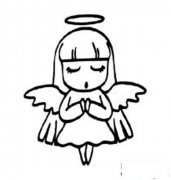 天使女孩简笔画图片