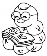 看书的毛毛虫简笔画图片