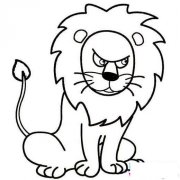 狮子表情简笔画:凶恶的眼神