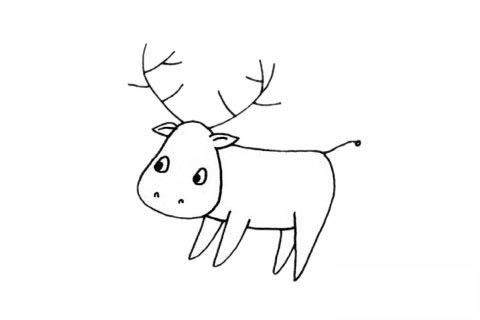 驼鹿简笔画图片
