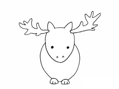 驼鹿简笔画图片