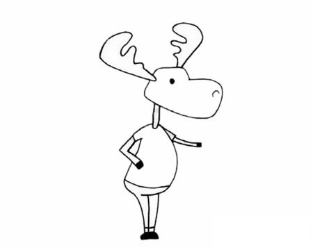 驼鹿简笔画图片