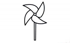 彩色风车简笔画画法_怎么画彩色风车的简笔画