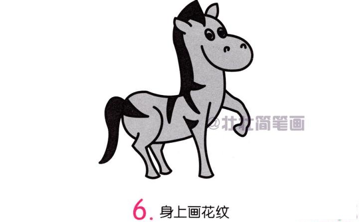 斑马简笔画画法_怎么画斑马的简笔画