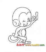 小猴子打棒球（简笔画）