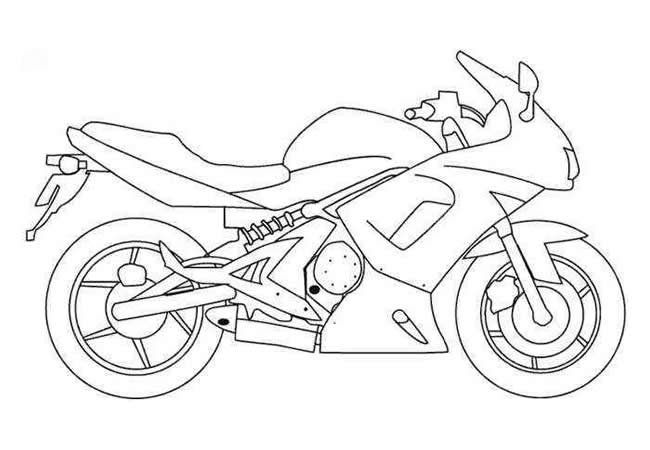帅气的公路赛摩托车简笔画图片