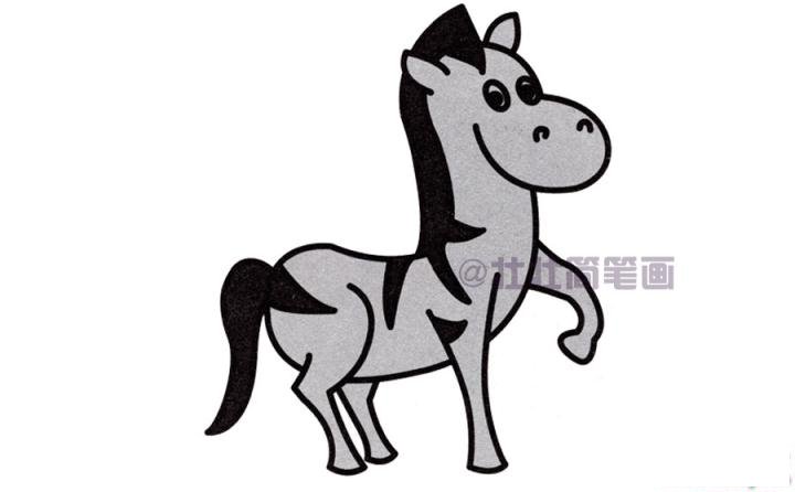 斑马简笔画画法_怎么画斑马的简笔画