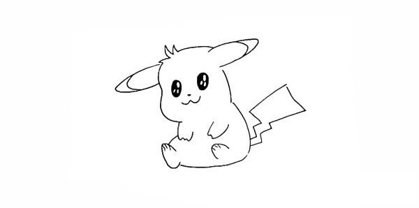 皮卡丘简笔画画法步骤图