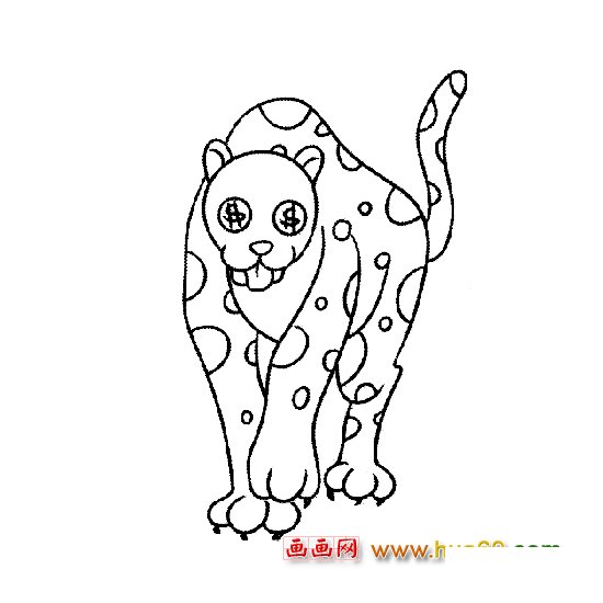 走着的豹子│动物简笔画