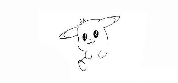 皮卡丘简笔画画法步骤图